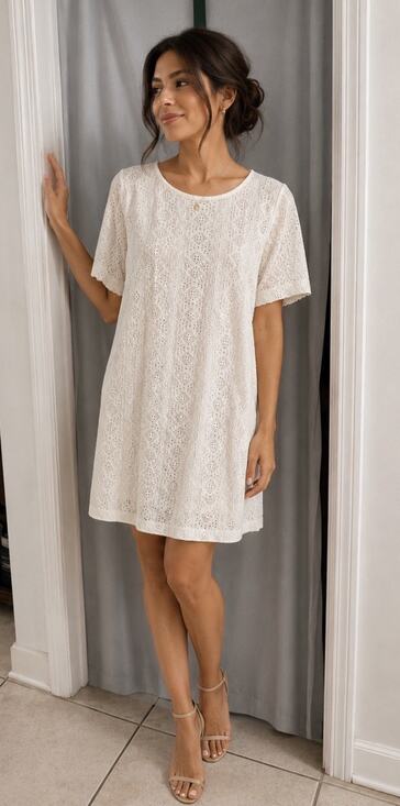 Current/Elliott Dresses & Skirts - current elliott Shirt Dress eyelet NWT 0 /xs $258 Dirty White Key Hole Back